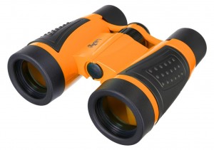 Levenhuk LabZZ WTT10 narancssárga walkie-talkie és kétszemes távcső készlet