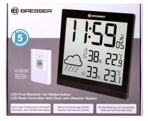 Bresser TemeoTrend JC LCD RC időjárás állomás (falióra), fekete