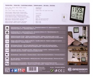 Bresser TemeoTrend JC LCD RC időjárás állomás (falióra), fekete