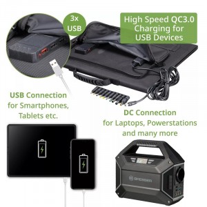 Bresser 40 Wattos mobil napelemes töltő, USB-vel