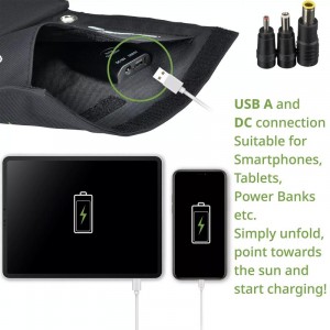Bresser 21 Wattos mobil napelemes töltő, USB-vel