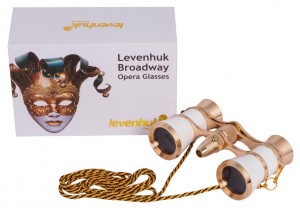 Levenhuk Broadway 325F színházi látcső (fehér, LED-fénnyel és lánccal)