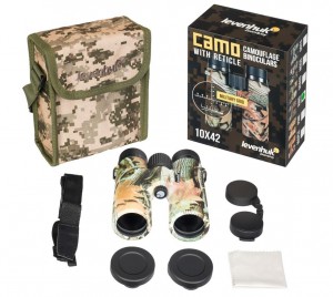 Levenhuk Camo 10x42 kétszemes távcső irányzékkal (Kéreg)