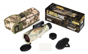 Levenhuk Camo 10x56 egyszemes távcső irányzékkal (Fenyő)