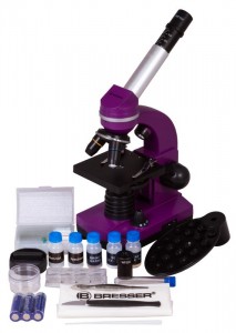 Bresser Junior Biolux SEL 40–1600x Lila mikroszkóp, okostelefon-adapterrel (74321)