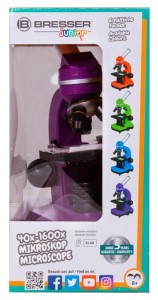 Bresser Junior Biolux SEL 40–1600x Lila mikroszkóp, okostelefon-adapterrel (74321)
