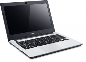 Acer Aspire 14,0 HD E5-411-P71M - Fehér Intel® Pentium® Quad Core™ N3540 - 2,16GHz, 4GB DDR3 1600MHz, 500GB HDD, DVDSMDL, Intel® HD Graphics, WiFi, Bluetooth, HD Webkamera, Fényes Kijelző