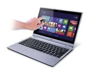ACER Mini NB V5-132P-21294G50nss,11.6 Multi-touch HD, Intel® Pentium 2129Y, 4GB, 500GB, UMA, BT, 3 cell, Windows 8, Ezüst,(S)